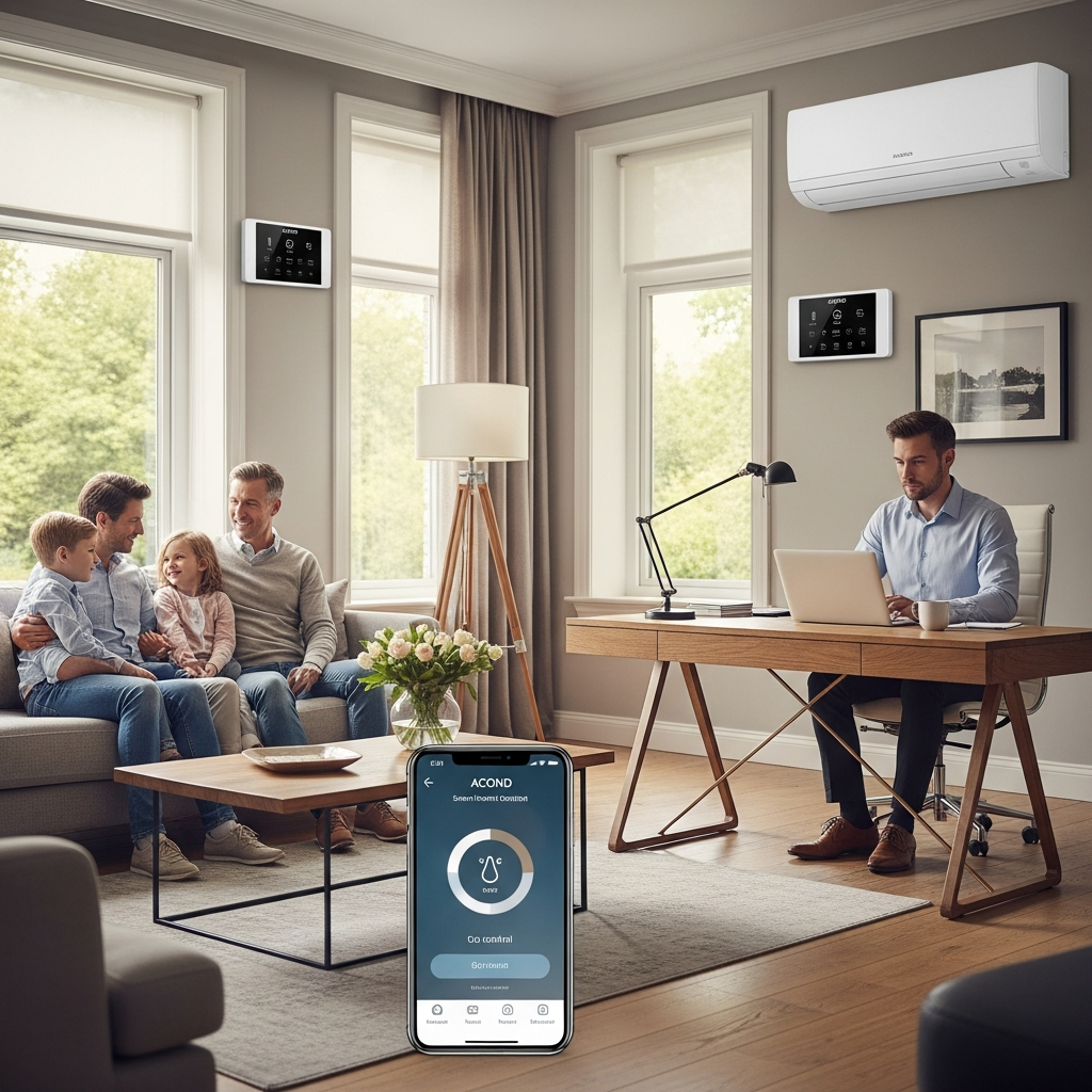 Split system and multi-split air conditioners installed in a commercial space in Ireland, providing efficient cooling and heating.